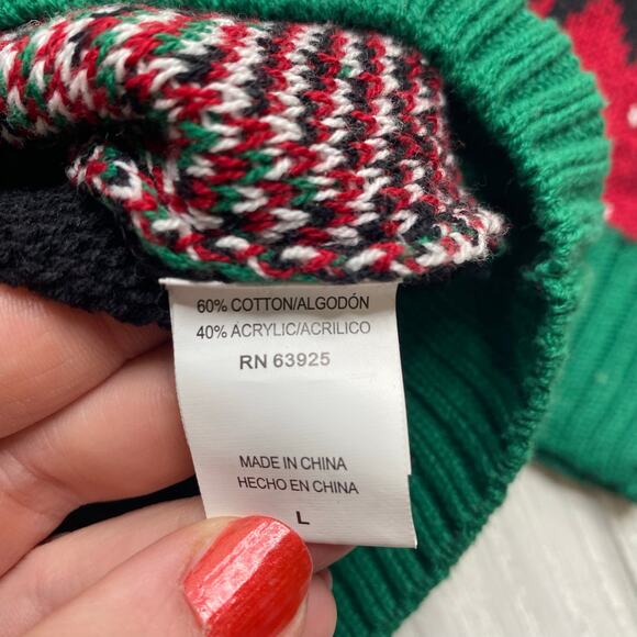 Ugly Holiday Sweater Let It Glow Reindeer Christmas Sweater Size Large - Picture 8 of 9